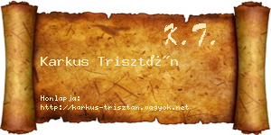 Karkus Trisztán névjegykártya